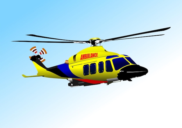 Ambulance Helicopter Vector 3d