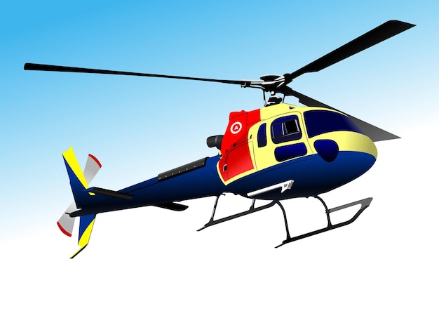 Ambulance Helicopter Vector 3d