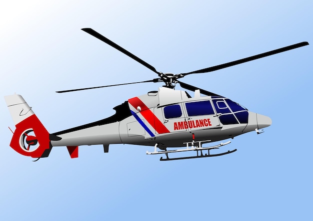 Ambulance helicopter vector