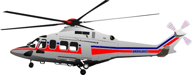 Ambulance Helikopter Vector 3d illustratie