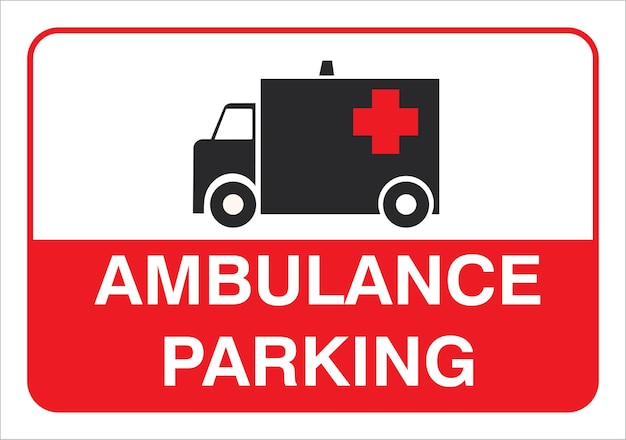 Vector ambulance parking sign