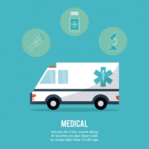 Vector ambulance pictogram ontwerp