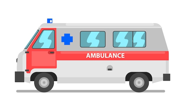 Ambulance service van nood medische voertuig vector Illustratie geïsoleerd op een witte achtergrond