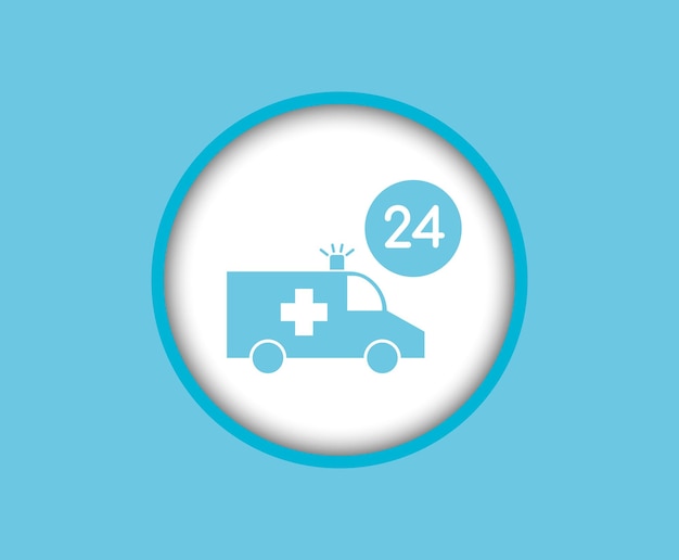 Vector ambulance truck icon vector file icons solid pictogram highlighted on a white background