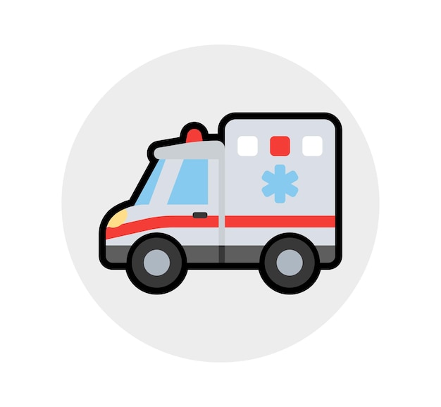 Vettore icona isolata del vettore ambulanza illustrazione emoji emoticon vettore ambulanza