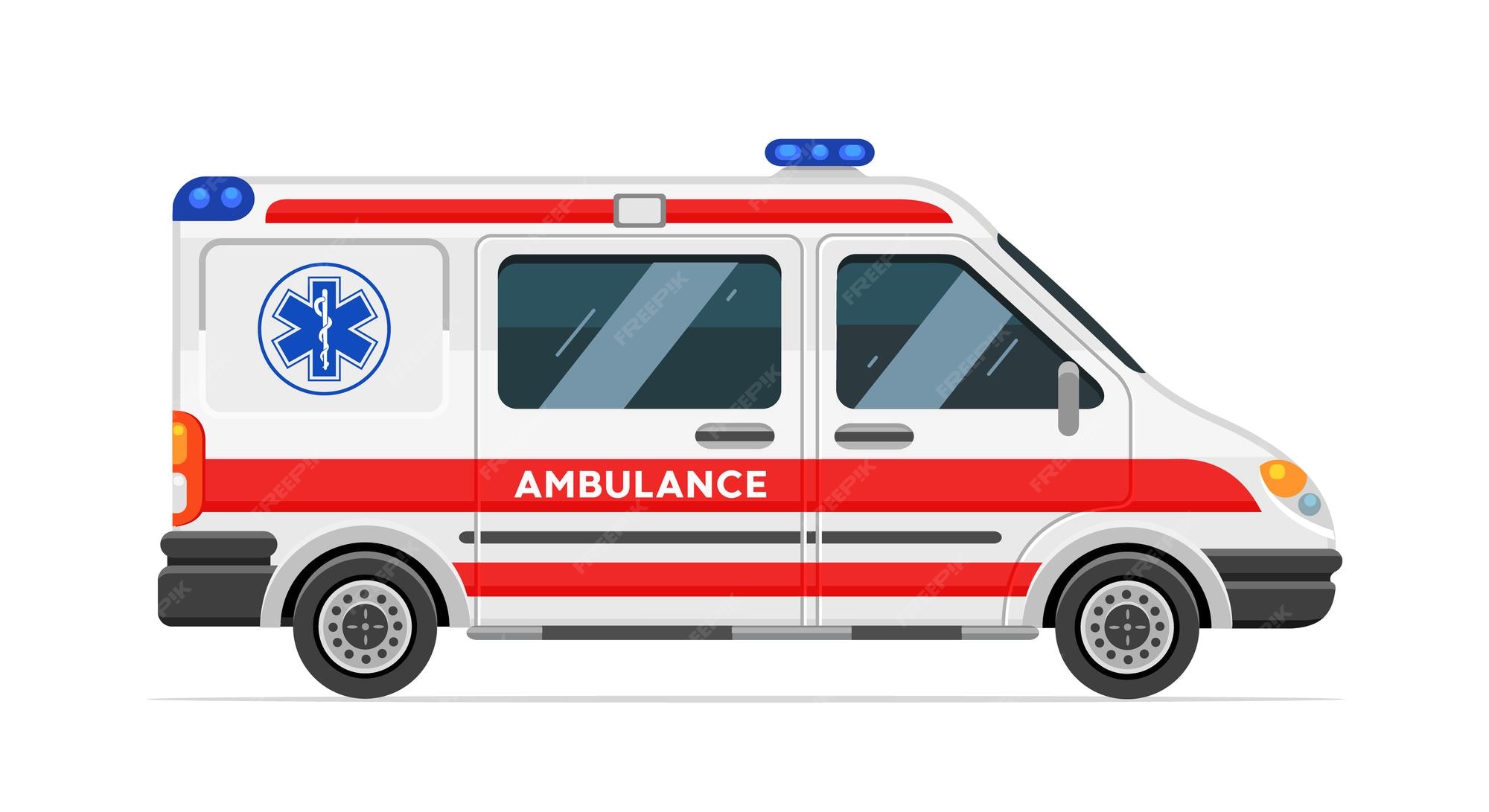 Premium Vector Ambulance on a white background. medical vehicle