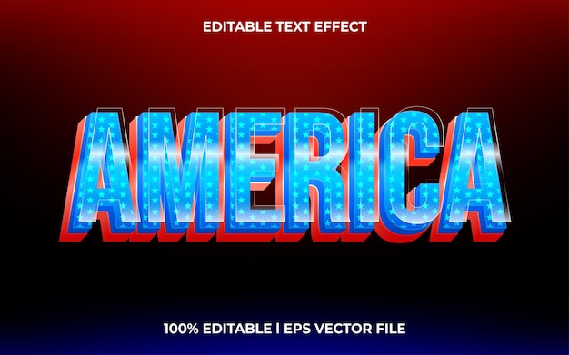 america 3d text effect with glow theme typography for products tittle