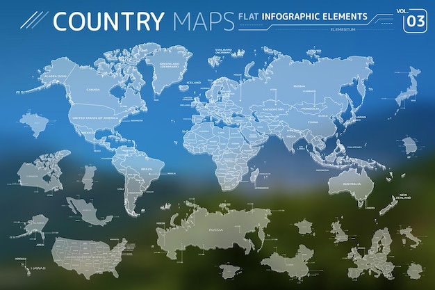 Вектор Америка азия африка европа австралия канада сша россия китай мексика япония векторные карты