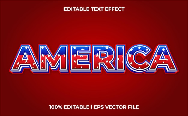アメリカの編集可能なテキスト効果、レタリング タイポグラフィ フォント スタイル、タイトルのアメリカ国旗 3d テキスト