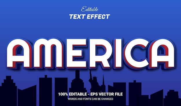 america editable text effect