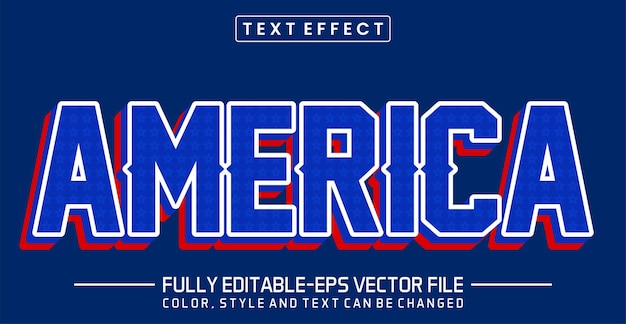 America editable text style effect