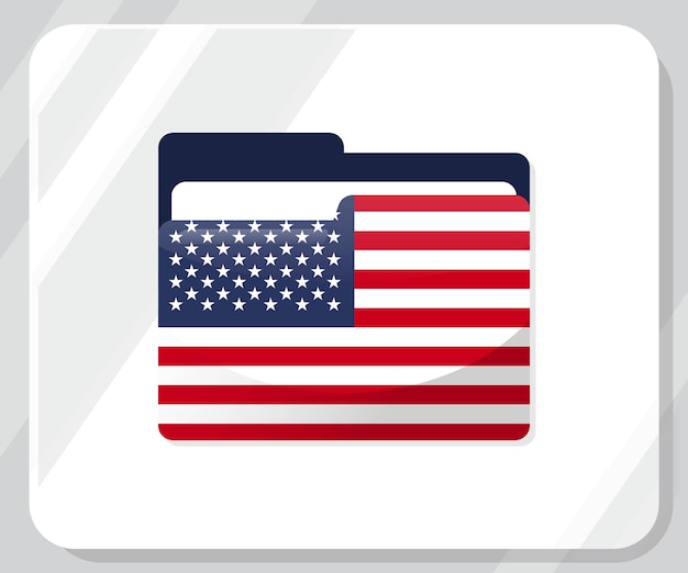 Vector america glossy folder flag icon