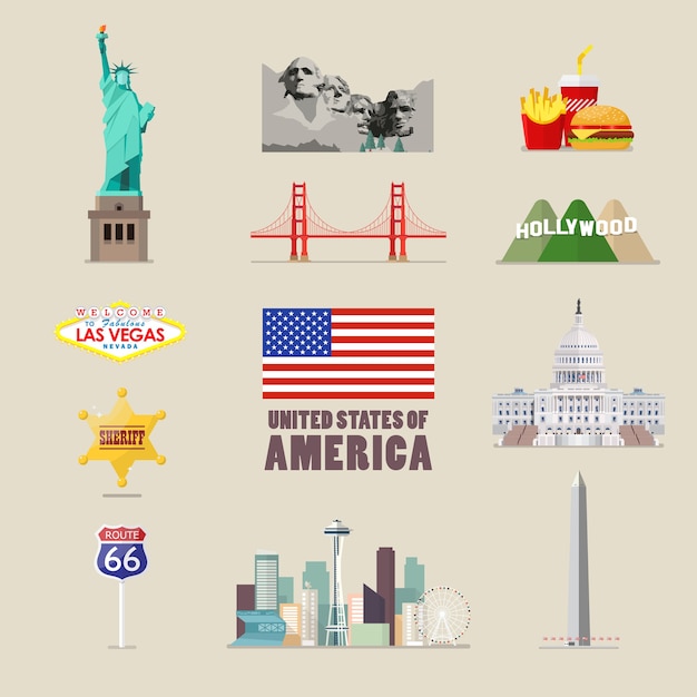 America icons set