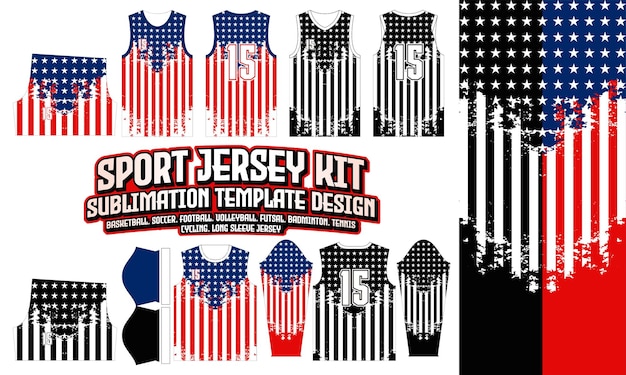 America Jersey Design Sport Wear layout 293 voor Soccer Football Esport Basketbal volleybal Badminton Futsal tshirt