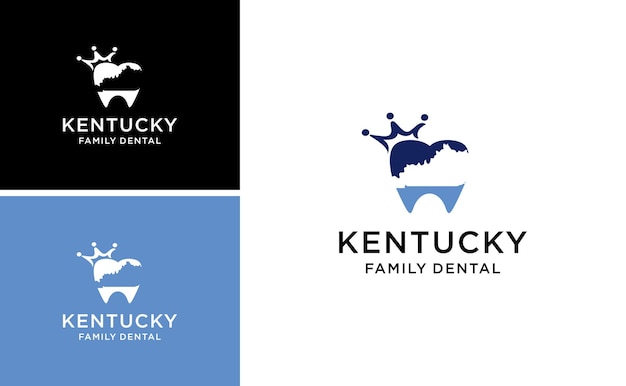 Vettore design del logo dentale della famiglia america kentucky