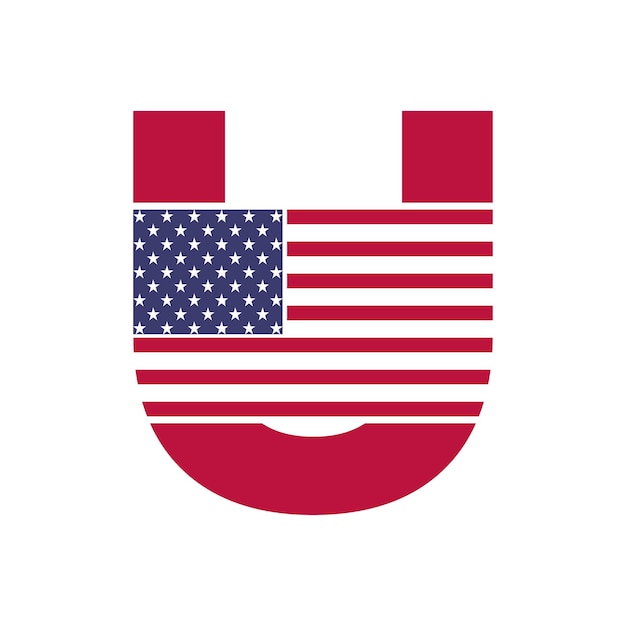 Vettore progettazione del logo america letter u