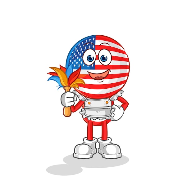 America maid mascot cartoon vector