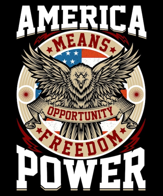 Vector america means opportunity freedom power