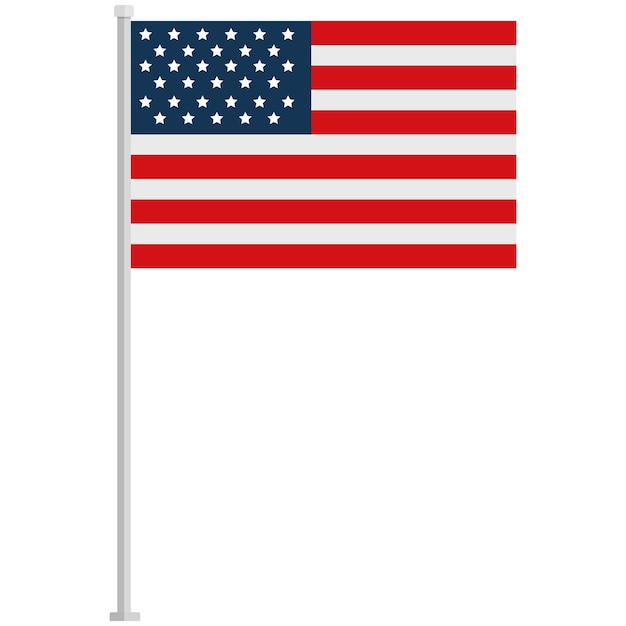 america national flag pole icon isolated on white background