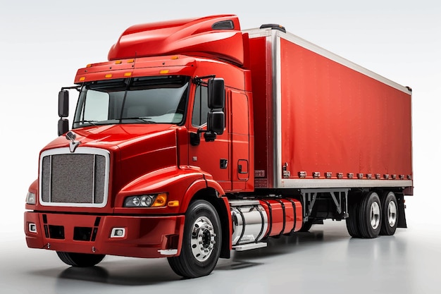 Вектор Америка полугрузовик американский прицеп 3d шоссе искусство краска голова красный хром модифицировать мощный двигатель