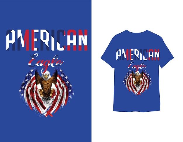 America t-shirt with uk eagle print design