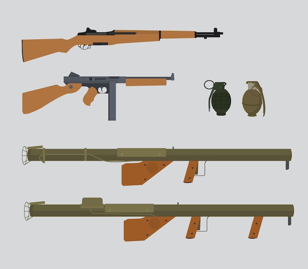 Вектор Америка объединила коллекцию оружия второй мировой войны соединенных штатов