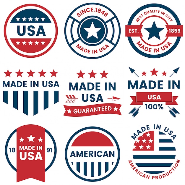 America vector label for banner, poster