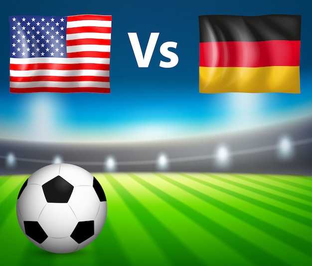 America VS Duitsland voetbalwedstrijd