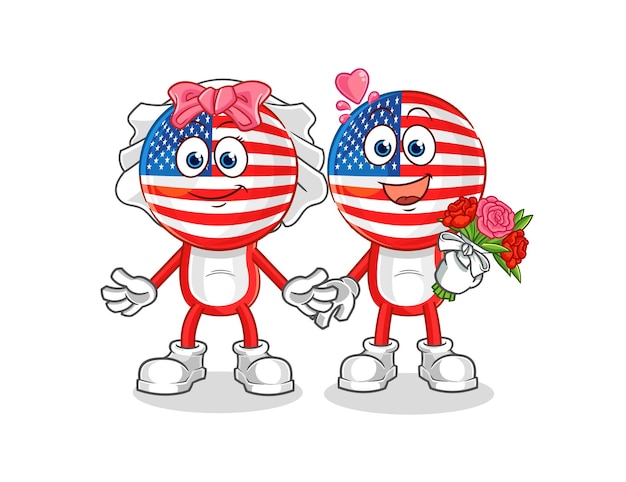 America wedding cartoon cartoon mascot vector