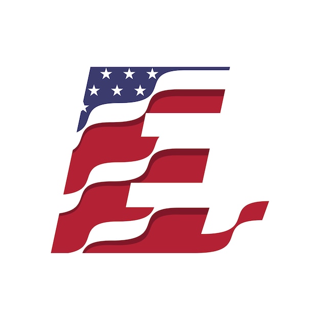 American alphabet flag e