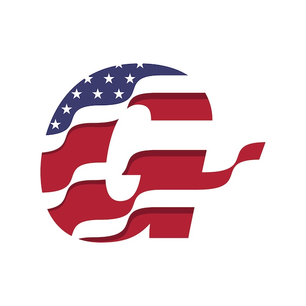 Vector american alphabet flag g