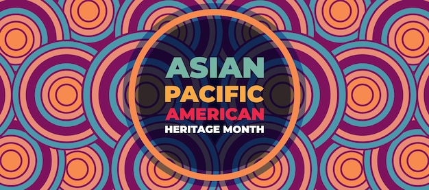 Vector american and pacific islander heritage month vector banner voor advertenties sociale media kaart poster achtergrond