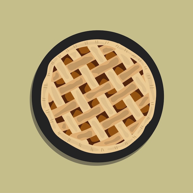 American Apple Pie Vector Illustratie Menu voor Amerikaans dessertmenu