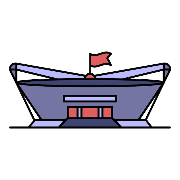 Icona dell'arena americana profilo dell'icona vettoriale dell'arena americana piatto a colori isolato su bianco