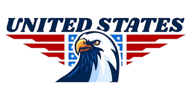 Vector american bald eagle with united states