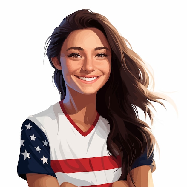 Vector american beautiful girl vector