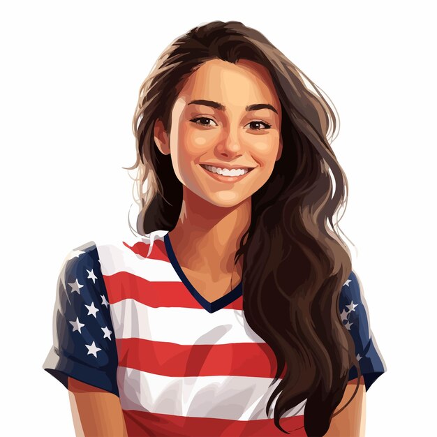 Vector american beautiful girl vector