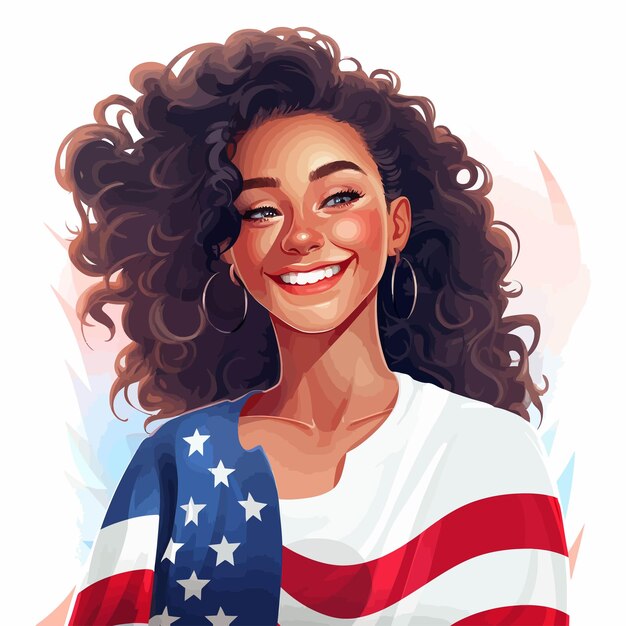 Vector american beautiful girl vector