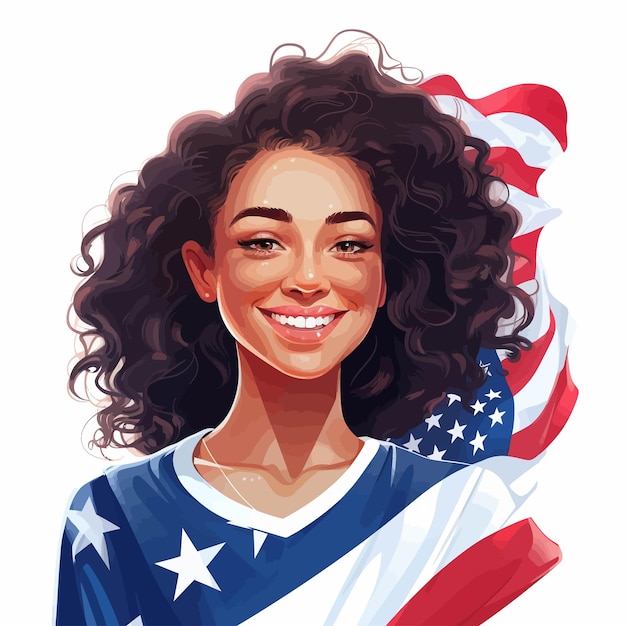 Vector american beautiful girl vector