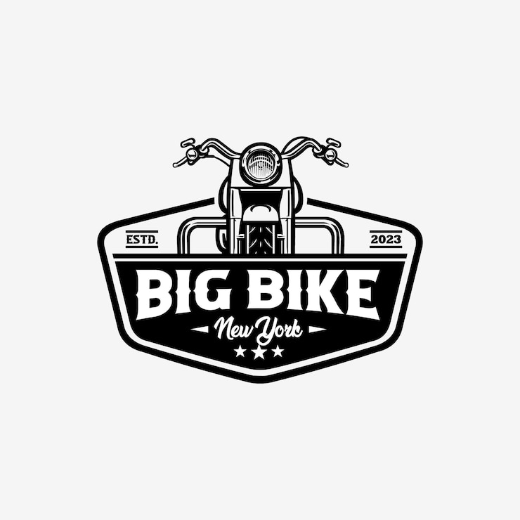 Vector american big bike motorcycle emblem badge logo vector motorbike vector art logo isolated in white b
