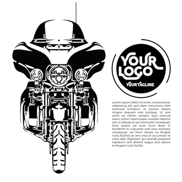 American big motorcycle silhouette vector illustration