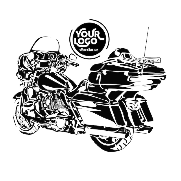 Vector american big motorcycle silhouette vector illustration