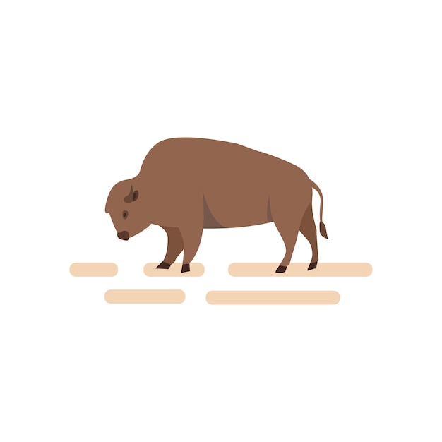 Vector american bison. vector illustration in flat style