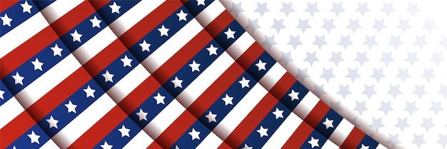 アメリカの青と赤のバナーの背景テンプレート。国旗の独立と自由のベクトルを持つアメリカの国家バナー。アメリカの国の日のお祝い。アメリカの国旗を振って愛国心が強い背景