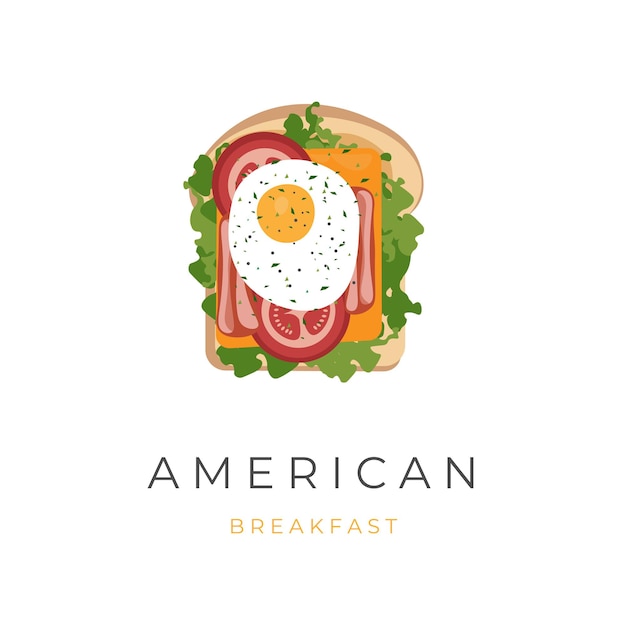 American Breakfast Illustratie van Toast Met Heerlijke Vulling