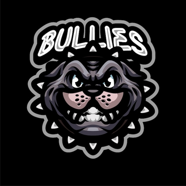 Vector american bullies mascot logo template voor sport bussiness en gaming team geïsoleerd op de achtergrond