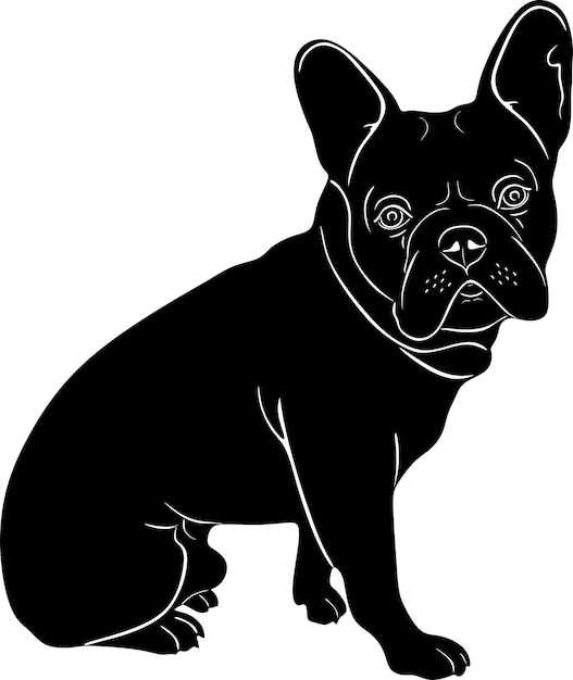 american bully dog line art handmade silhouette black design