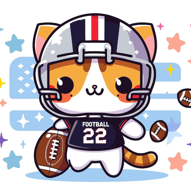 american cat playing ball vector