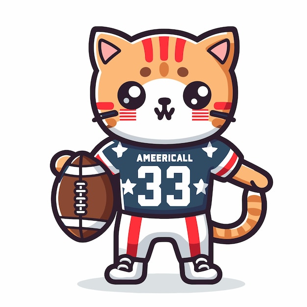 american cat playing ball vector