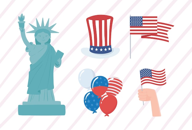 Vector american celebration set